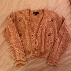 BUNDLE Knit crop top and cardigan, never worn! Size medium!